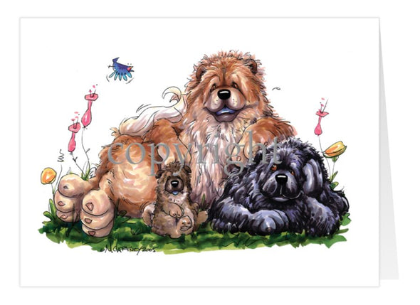 Chow Chow - Group - Caricature - Card
