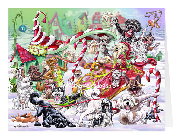Santa Sleigh - Christmas Gatherings - Christmas Card