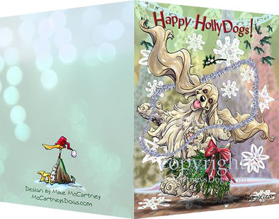 Cocker Spaniel - Happy Holly Dog Pine Skirt - Christmas Card