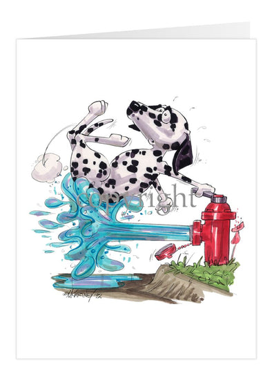 Dalmatian - Fire Hydren - Caricature - Card