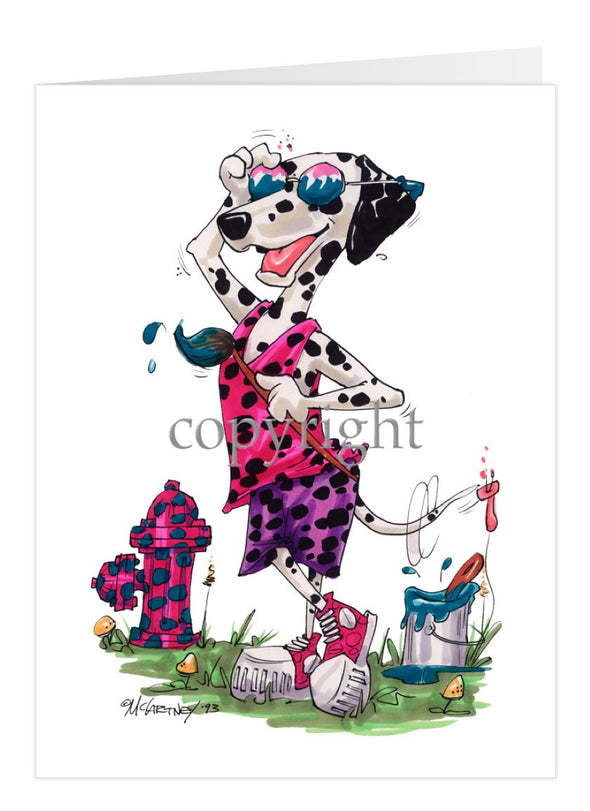 Dalmatian - Painting Hydren - Caricature - Card