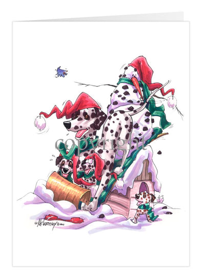 Dalmatian - Toboggan - Christmas Card