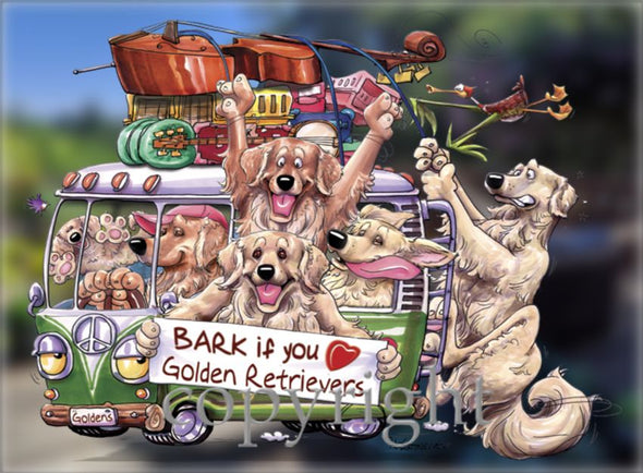 Golden Retriever - Bark If You Love Dogs - Decal