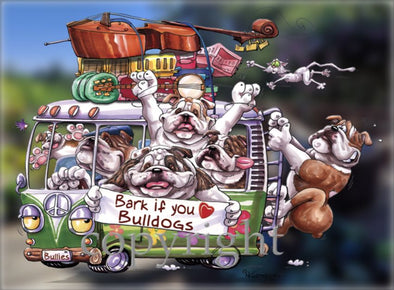 Bulldog - Bark If You Love Dogs - Decal