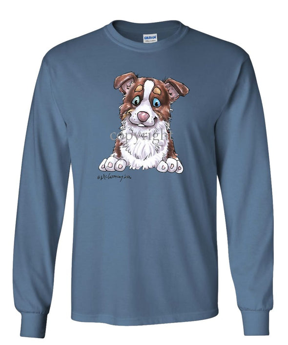 Border Collie  Red Tri - Puppy - Caricature - Long Sleeve T-Shirt