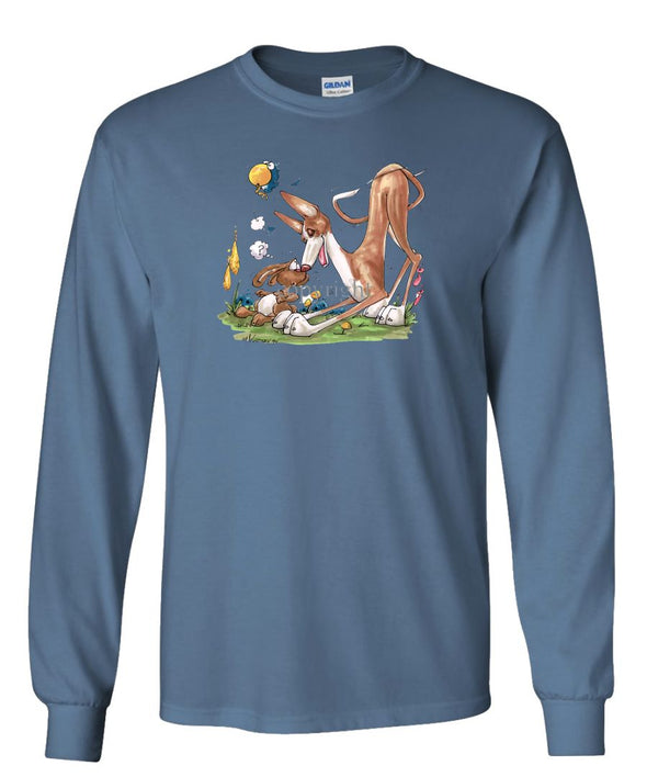 Ibizan Hound - With Rabbit - Caricature - Long Sleeve T-Shirt