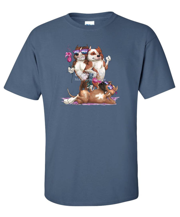 American Staffordshire Terrier - Group Trio - Caricature - T-Shirt