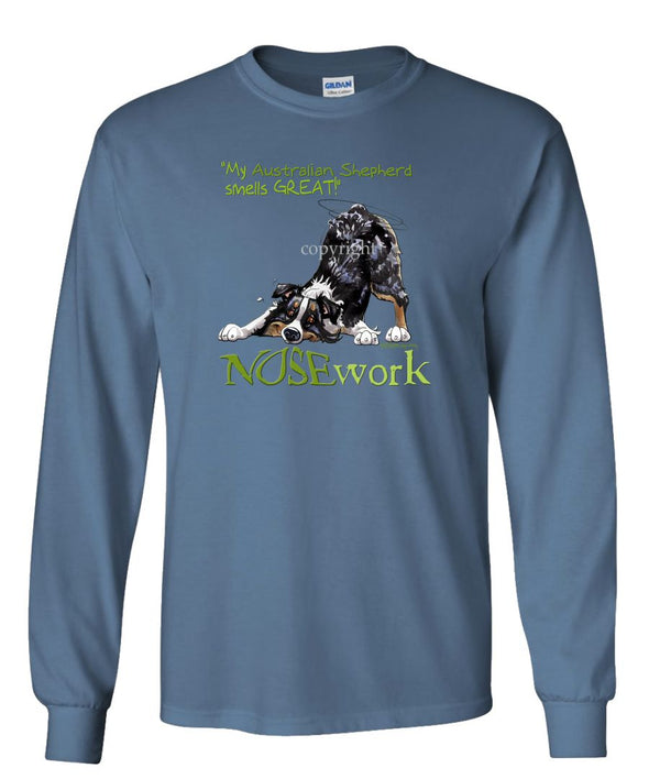 Australian Shepherd  Black Tri - Nosework - Long Sleeve T-Shirt