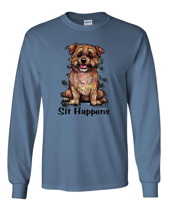 Norfolk Terrier - Sit Happens - Long Sleeve T-Shirt