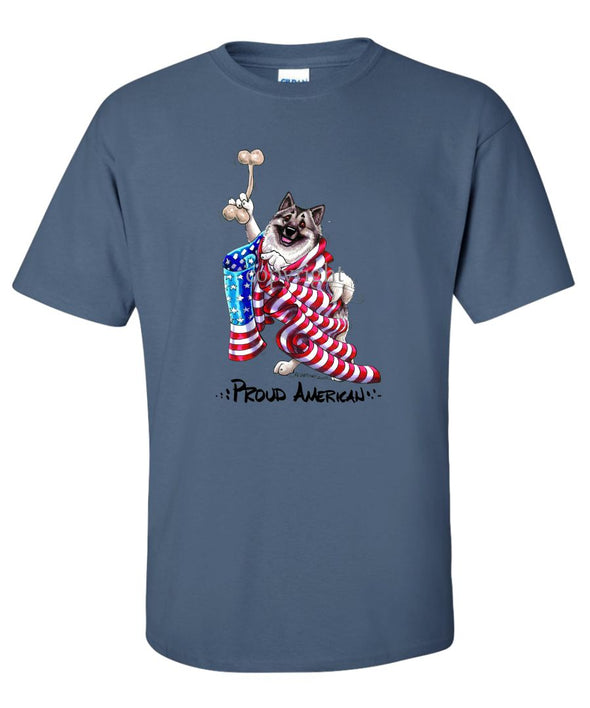 Norwegian Elkhound - Proud American - T-Shirt