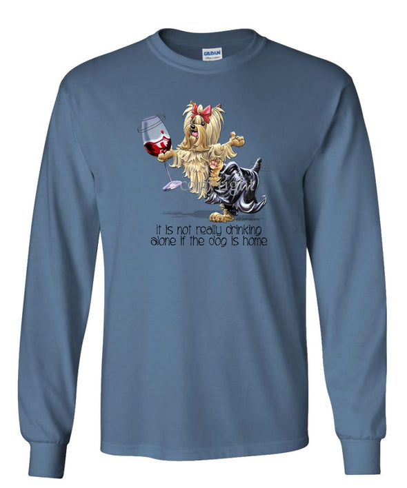Yorkshire Terrier - It's Drinking Alone 2 - Long Sleeve T-Shirt