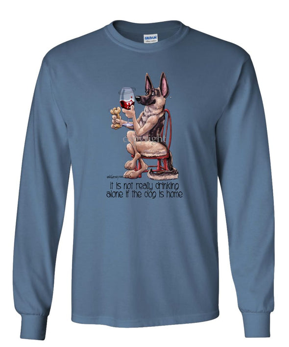German Shepherd - It's Not Drinking Alone - Long Sleeve T-Shirt