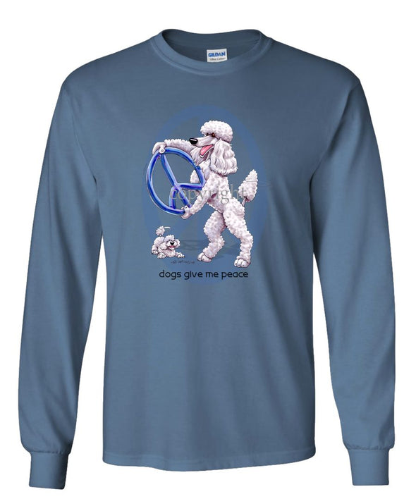 Poodle  White - Peace Dogs - Long Sleeve T-Shirt