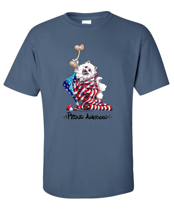 American Eskimo Dog - Proud American - T-Shirt