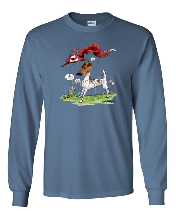 Smooth Fox Terrier - With Fox - Caricature - Long Sleeve T-Shirt