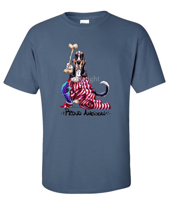 Basset Hound - Proud American - T-Shirt