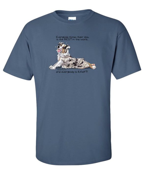 Australian Shepherd  Blue Merl - Best Dog in the World - T-Shirt