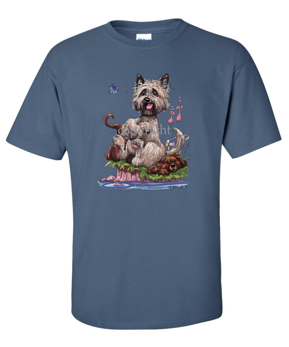 Cairn Terrier - Sitting On Otter - Caricature - T-Shirt
