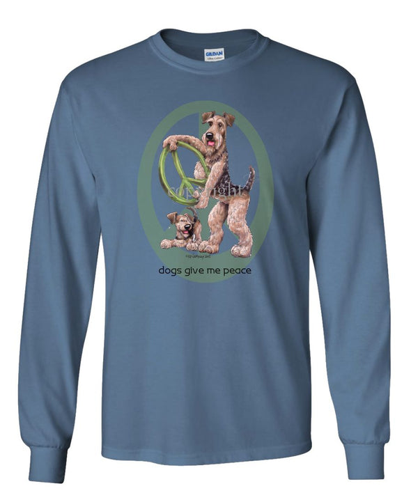 Airedale Terrier - Peace Dogs - Long Sleeve T-Shirt