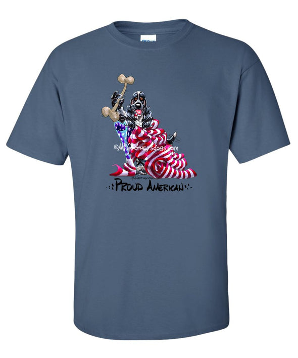 English Cocker Spaniel - Proud American - T-Shirt