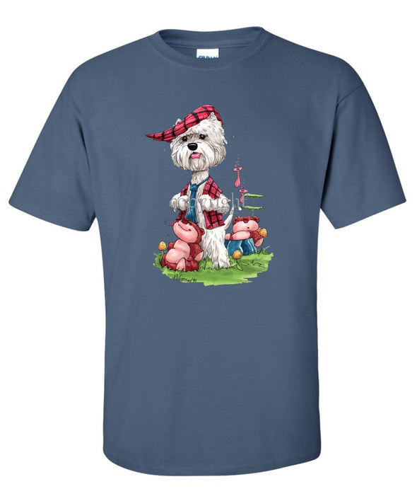 West Highland Terrier - Red Vest - Caricature - T-Shirt