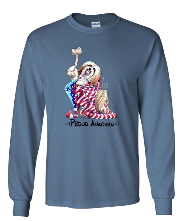 Lhasa Apso - Proud American - Long Sleeve T-Shirt