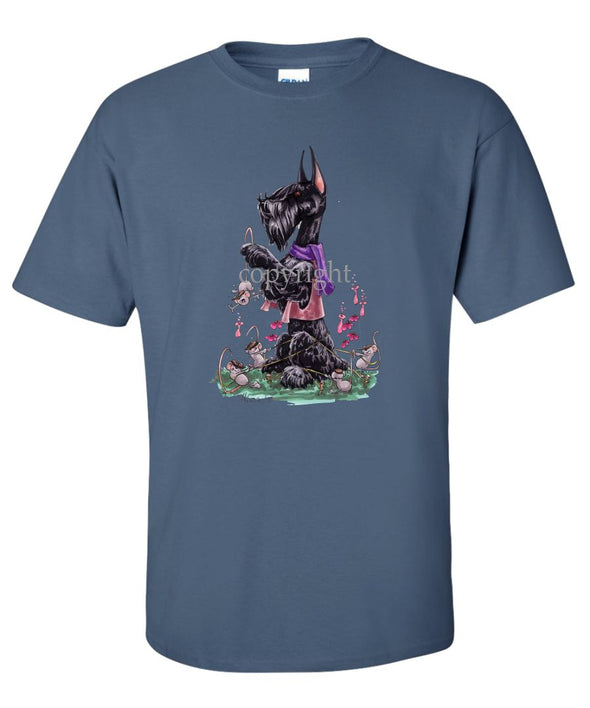 Giant Schnauzer - Mice Staking Down - Caricature - T-Shirt