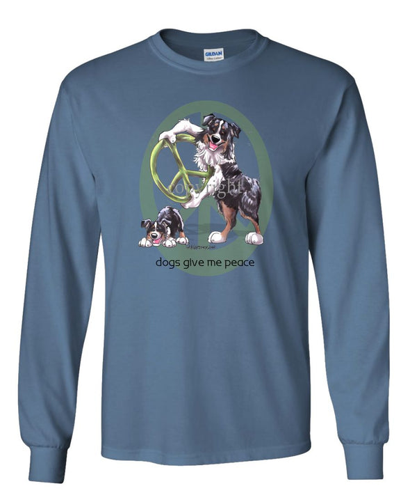 Australian Shepherd  Black Tri - Peace Dogs - Long Sleeve T-Shirt