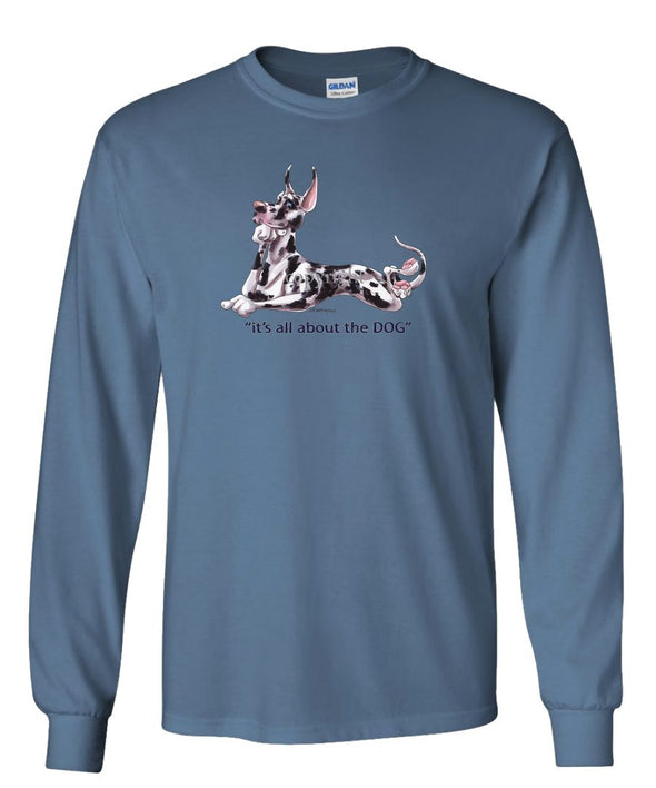 Great Dane  Harlequin - All About The Dog - Long Sleeve T-Shirt