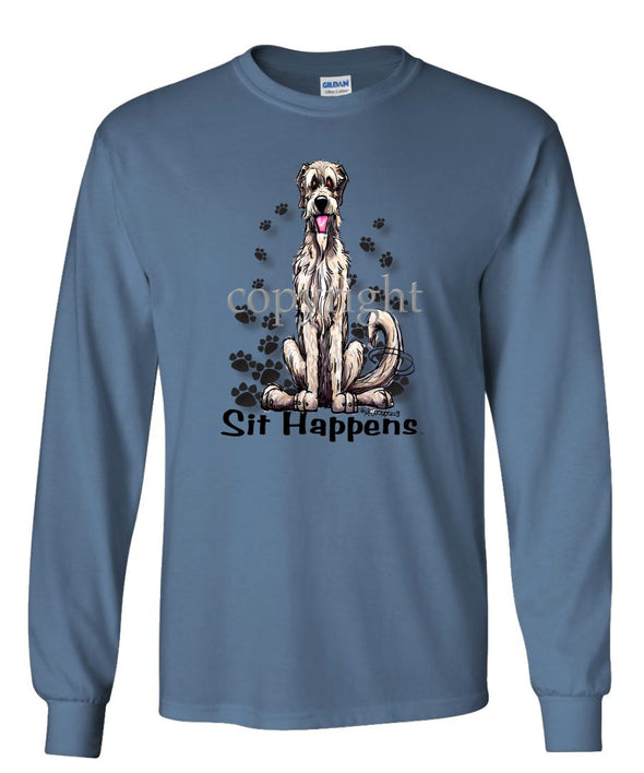 Irish Wolfhound - Sit Happens - Long Sleeve T-Shirt