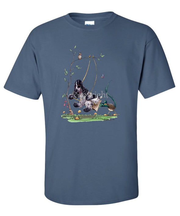 English Cocker Spaniel - Swing - Caricature - T-Shirt