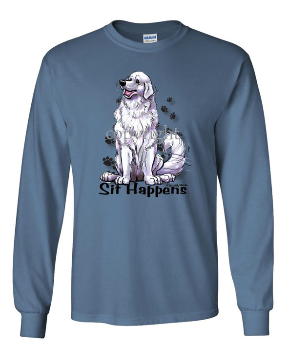 Great Pyrenees - Sit Happens - Long Sleeve T-Shirt