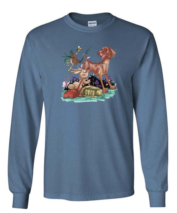 Vizsla - Travel - Caricature - Long Sleeve T-Shirt