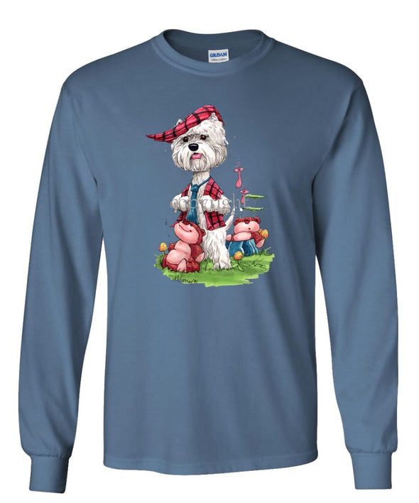 West Highland Terrier - Red Vest - Caricature - Long Sleeve T-Shirt