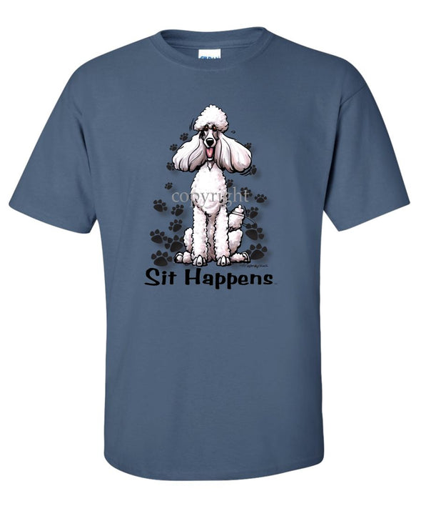 Poodle  White - Sit Happens - T-Shirt