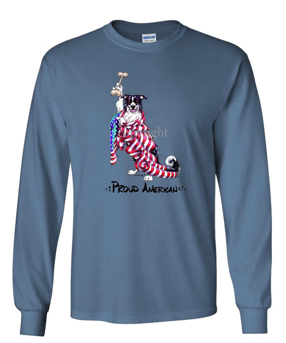 Border Collie - Proud American - Long Sleeve T-Shirt