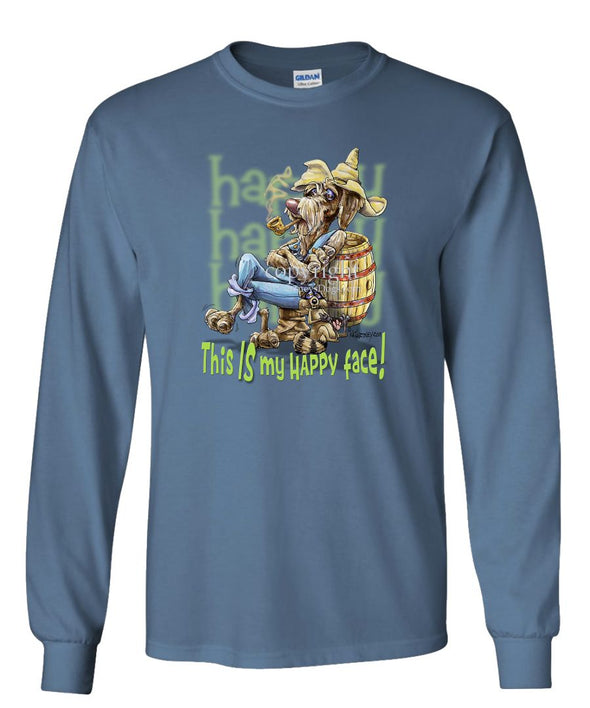 German Wirehaired Pointer - Who's A Happy Dog - Long Sleeve T-Shirt