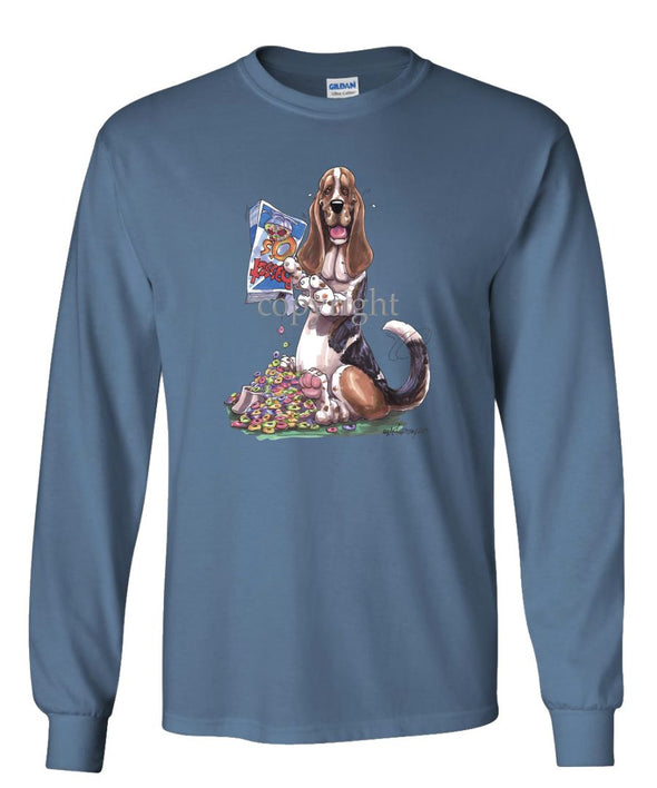 Basset Hound - Cereal Box - Caricature - Long Sleeve T-Shirt
