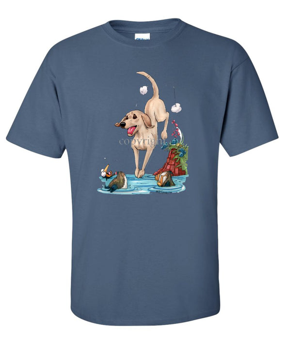 Labrador Retriever  Yellow - Diving - Caricature - T-Shirt