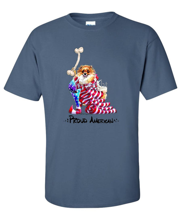 Pomeranian - Proud American - T-Shirt