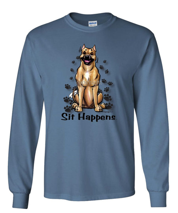 American Staffordshire Terrier - Sit Happens - Long Sleeve T-Shirt