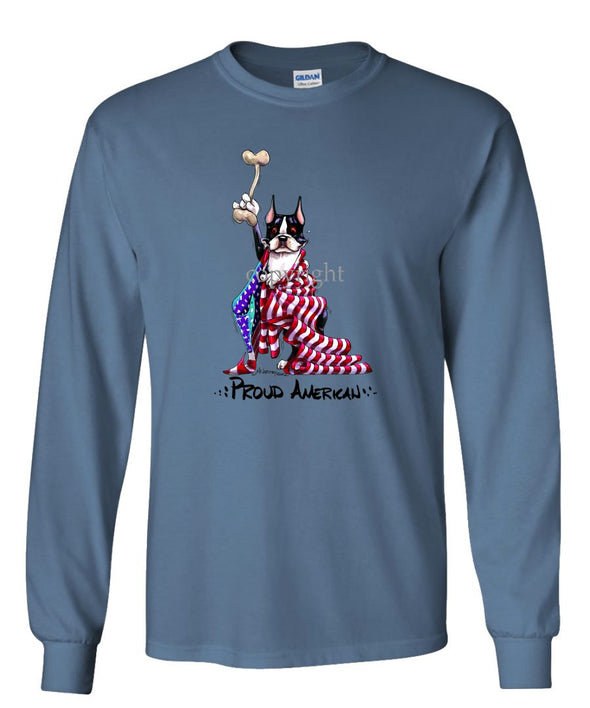 Boston Terrier - Proud American - Long Sleeve T-Shirt