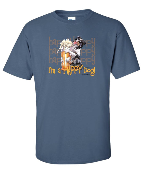 Australian Shepherd  Black Tri - 2 - Who's A Happy Dog - T-Shirt