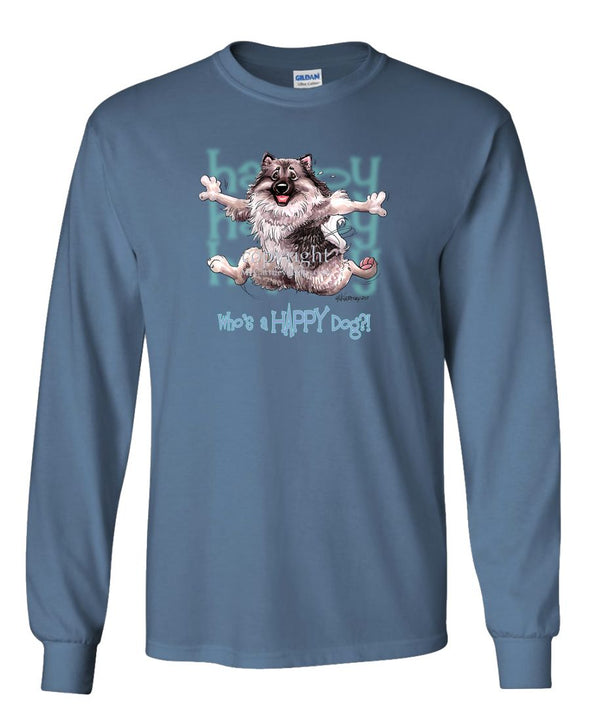 Keeshond - Who's A Happy Dog - Long Sleeve T-Shirt