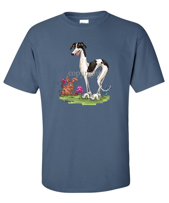 Greyhound - Sneeking Up On Rabbit - Caricature - T-Shirt