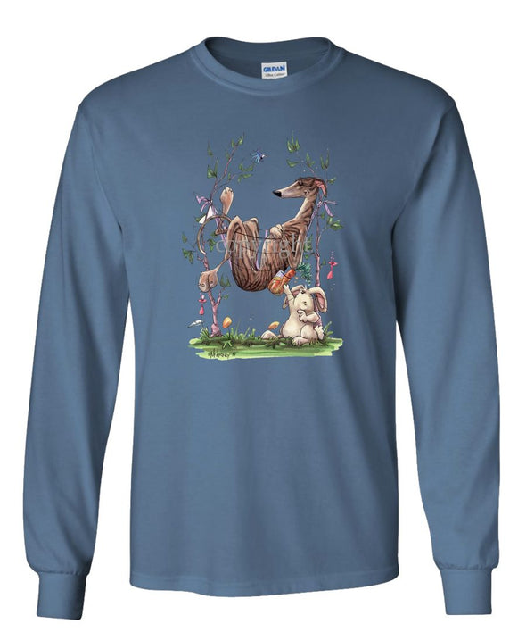 Greyhound - Hammock - Caricature - Long Sleeve T-Shirt