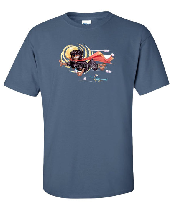 Rottweiler - Flying With Cape - Caricature - T-Shirt