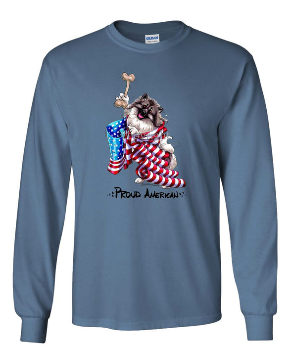 Keeshond - Proud American - Long Sleeve T-Shirt
