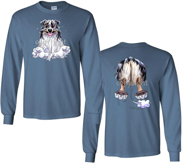 Australian Shepherd  Blue Merl - Coming and Going - Long Sleeve T-Shirt (Double Sided)
