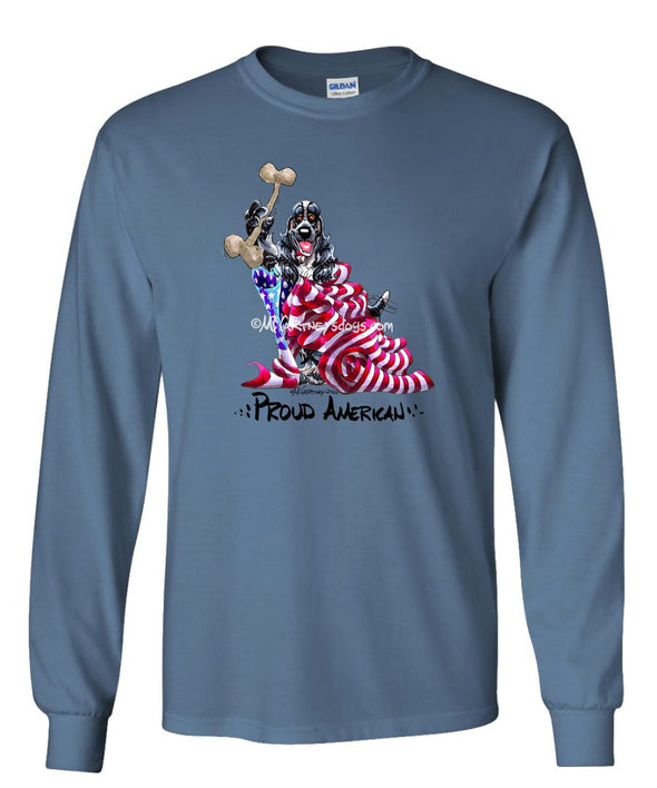 English Cocker Spaniel - Proud American - Long Sleeve T-Shirt